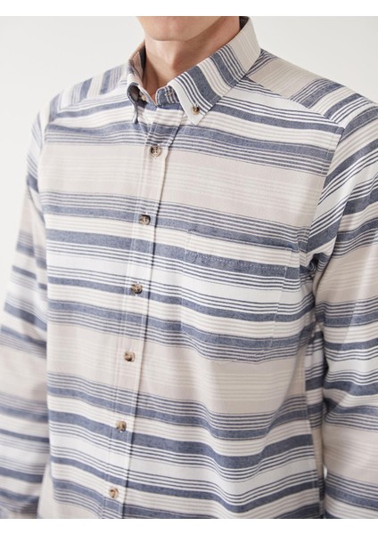 Lcwaıkıkı Classic Regular Fit Uzun Kollu Çizgili Erkek Gömlek
