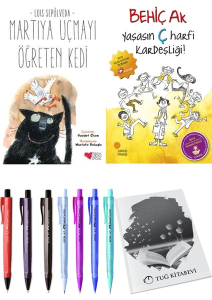 Yaşasın Ç Harfi Kardeşliği ve Martıya Uçmayı Öğreten Kedi 2'li Set + Hediyeli