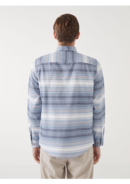 Lcwaıkıkı Classic Regular Fit Uzun Kollu Çizgili Erkek Gömlek