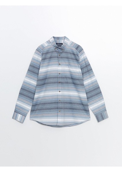 Lcwaıkıkı Classic Regular Fit Uzun Kollu Çizgili Erkek Gömlek