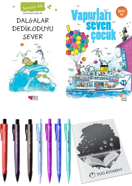 Vapurları Seven Çocuk ve Dalgalar Dedikoduyu Sever 2'li Set + Hediyeli