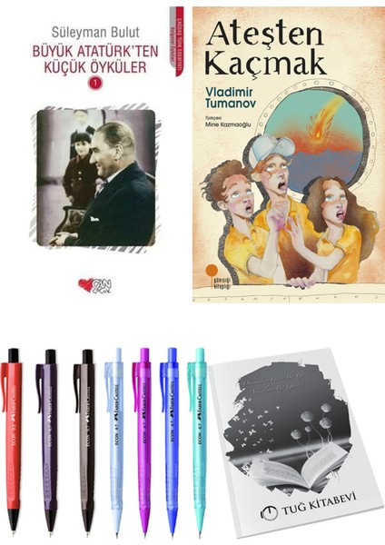 Ateşten Kaçmak ve Büyük Atatürk'ten Küçük Öyküler 1 2'li Set + Hediyeli