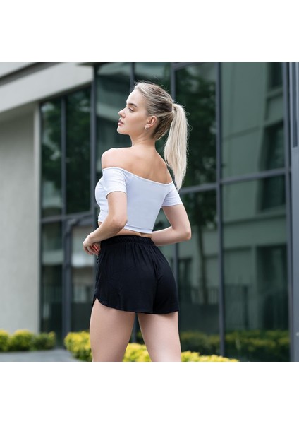 Kısa Kollu Omzu Açık Rahat Spor Tişört fiyatları