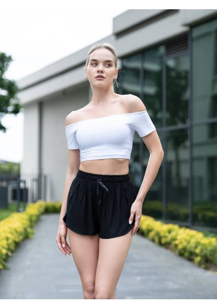 Kısa Kollu Omzu Açık Rahat Spor Tişört modelleri