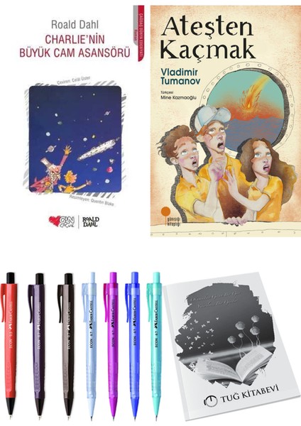 Ateşten Kaçmak ve Charlie'nin Büyük Cam Asansörü 2'li Set + Hediyeli