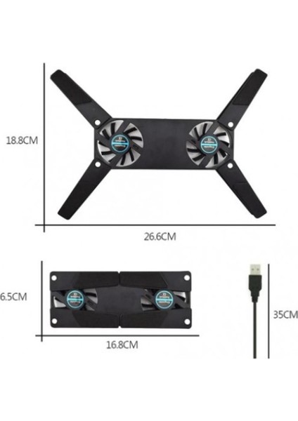 Katlanabilir Laptop Soğutucu - 2 Fanlı Portatif ve Verimli Soğutma Sağlayan Ergonomik Tasarım fırsatları