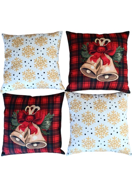 Yılbaşı Konsept 4'lü Takım Kırlent Kılıfı