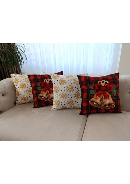 Yılbaşı Konsept 4'lü Takım Kırlent Kılıfı modelleri