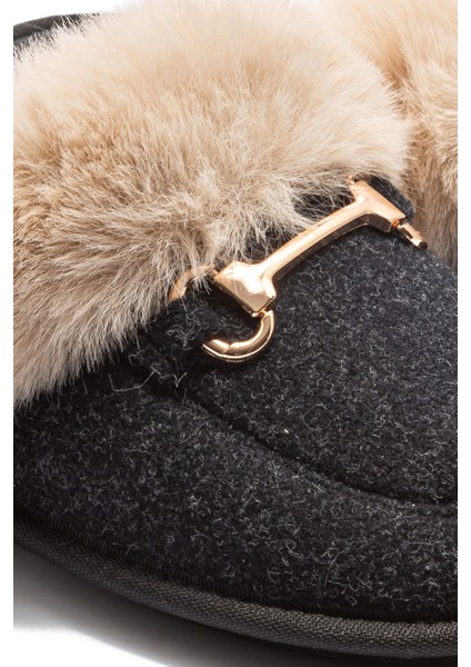 Ania Kadın Tokalı Ev Terliği Siyah 36/41