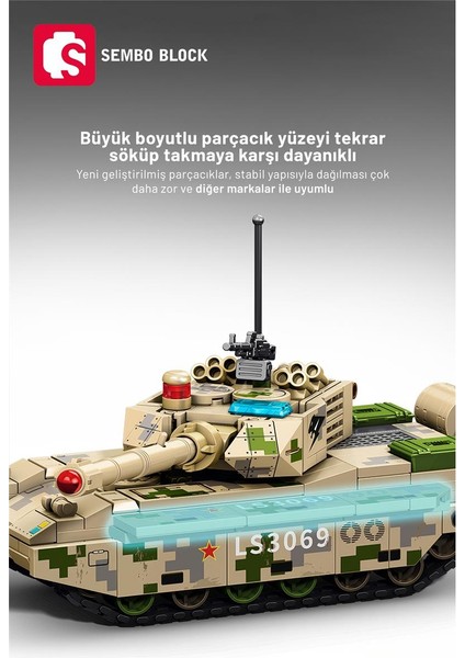 Ztq-15 Ana Muharebe Tankı 320 Parça Yapı Blokları LEGO ile Uyumlu (203169)
