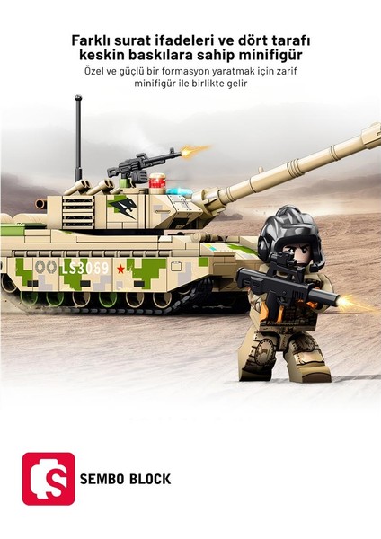 Ztq-15 Ana Muharebe Tankı 320 Parça Yapı Blokları LEGO ile Uyumlu (203169)