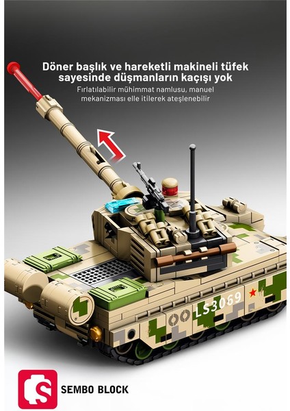 Ztq-15 Ana Muharebe Tankı 320 Parça Yapı Blokları LEGO ile Uyumlu (203169)