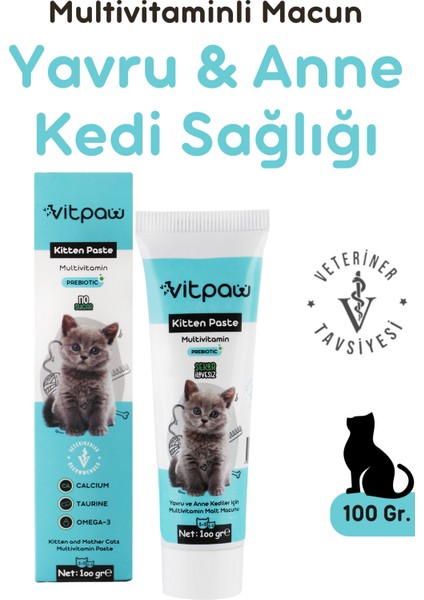 Kitten Paste 100 Gr.(Yavru & Anne Kedi Direnç Sistemi Destekleyici Multivitamin Macun)