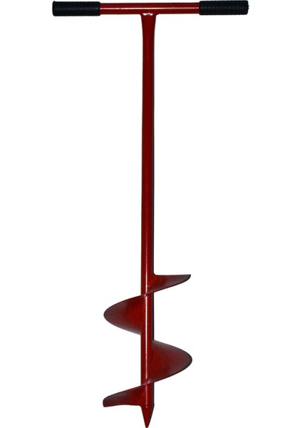 Toprak Burgu Makinesi Ağaç - Fidan Dikme Aparatı Sabit Kollu 20 cm Çap (Kırmızı)