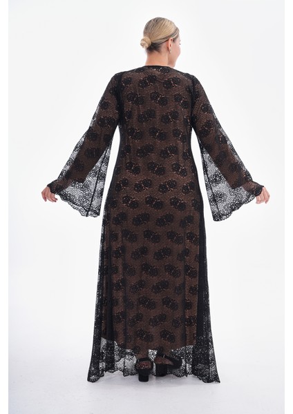 Giigitex Siyah Dantelli Pudra Sandy Iç Elbiseli Ikili Takım modelleri