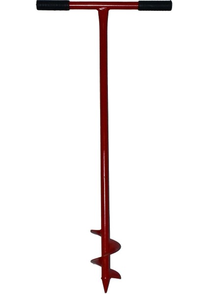 Toprak Burgusu Sabit Kollu Çit Direk Dikme Aleti 15 cm Çap (Kırmızı)