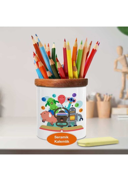 Renkli Süper Robotlar Seramik Kalemlik - 23-2147532087 fiyatları
