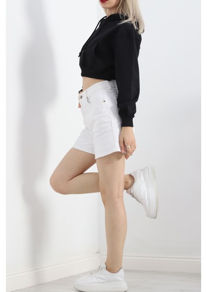 Byrclz Şardonlu Oversize Crop Sweat Siyahrenkli Byrnew