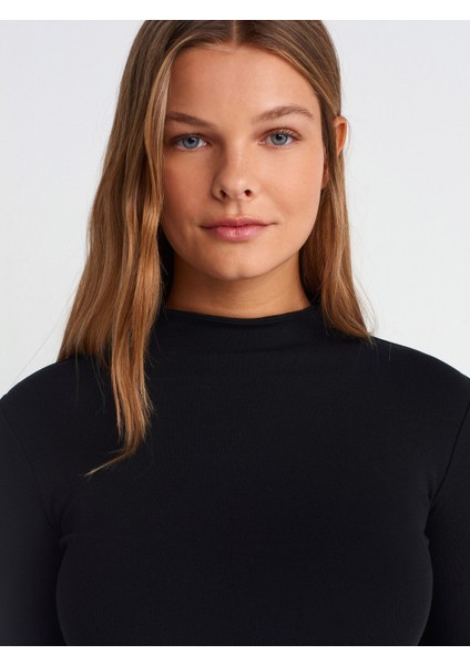 31433 Yarım Balıkçı Yaka Top-Siyah fırsatları