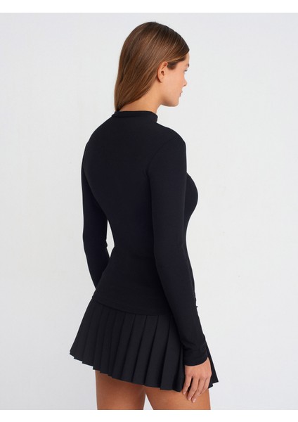 31433 Yarım Balıkçı Yaka Top-Siyah fiyatları