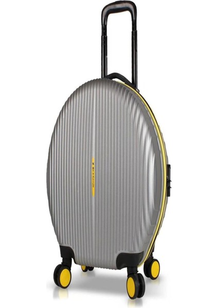 Buble Abs Yuvarlak Valiz Gri