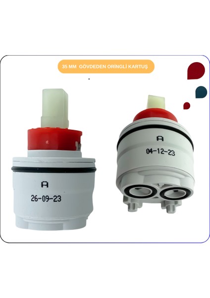 A25243YP Artema-Kerox Üstten O-Ringli Ayaklı Kartuş Ø35