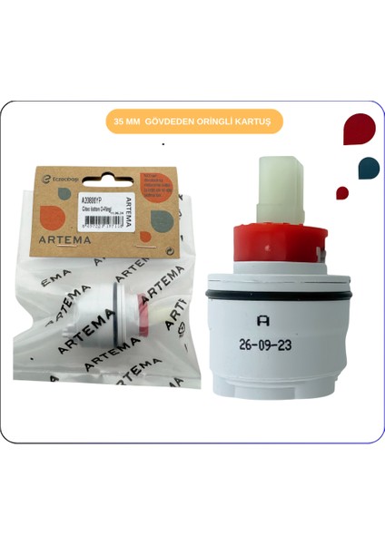 A25243YP Artema-Kerox Üstten O-Ringli Ayaklı Kartuş Ø35