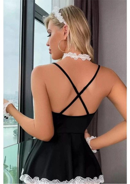 BscitirStore Harika Fiyonklu Tüllü Dantelli Hizmetçi Babydol Gecelik BS9236 fiyatları