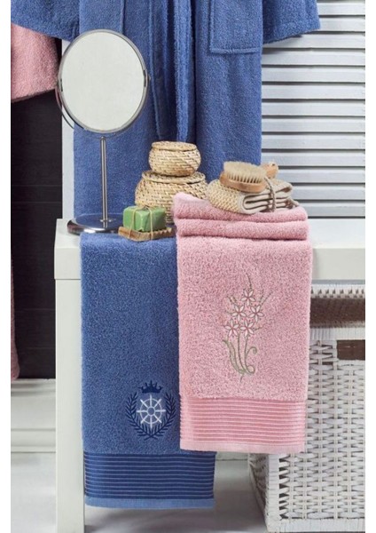 Unisex 4'lü Bornoz Set Nakışlı Baş Havlulu Çeyiz Seti Hamam Seti Banyo Seti %100 Pamuk fiyatları