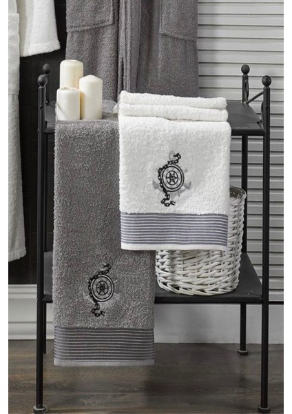 4'lü Bornoz Set Nakışlı Baş Havlulu Çeyiz Seti Hamam Seti Banyo Seti Pamuk fiyatları