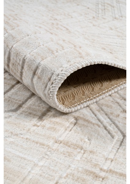 Kaymaz Taban Yıkanabilir Modern Salon Mutfak Oturma Odası Çocuk Odası Halısı 5015 Krem modelleri