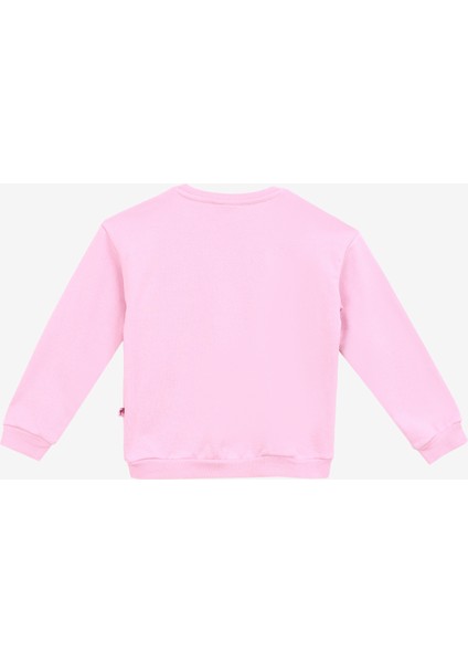 Baskılı Kız Çocuk Açık Pembe Sweatshırt BRB4WG-SWT6025