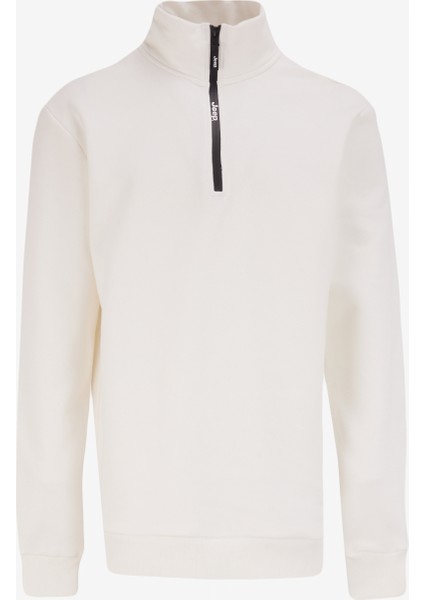 Dik Relaxed Düz Ekru Erkek Sweatshirt C4WM-SWT4256