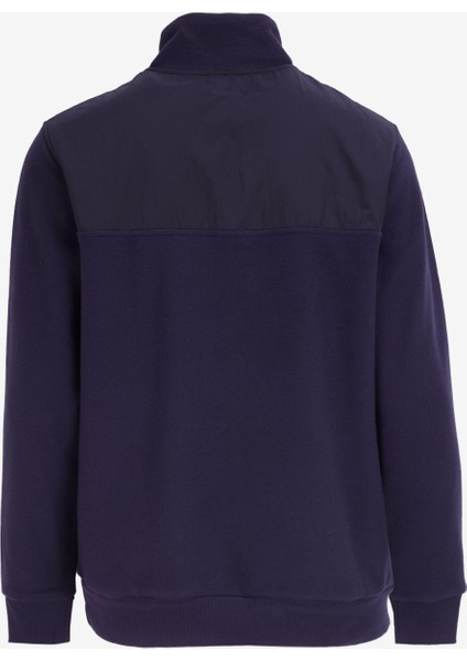 Dik Yaka Blok Desenli Lacivert Erkek Sweatshırt C4WM-SWT4228 modelleri