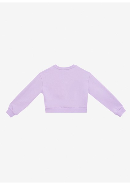 Baskılı Kız Çocuk Lila Sweatshırt J4WG-SWT7551