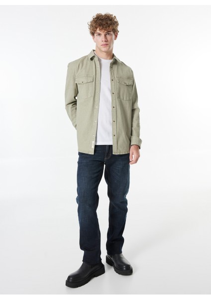 Normal Bel Straight Koyu Lacivert Erkek Denim Pantolon Washington Straight-09
