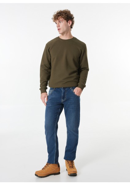 Normal Bel Slim Fit Lacivert Erkek Denim Pantolon Michigan Slim -1306