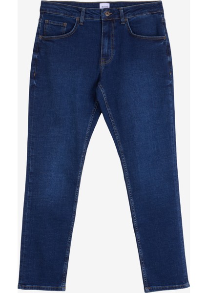 Normal Bel Slim Fit Indigo Erkek Denim Pantolon Toledo Tapered - 1307