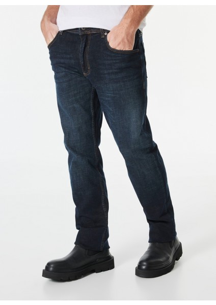 Normal Bel Straight Koyu Lacivert Erkek Denim Pantolon Washington Straight-09 fiyatları