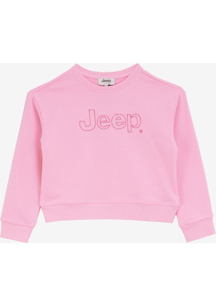 Baskılı Kız Çocuk Pembe Sweatshırt J4WG-SWT7571