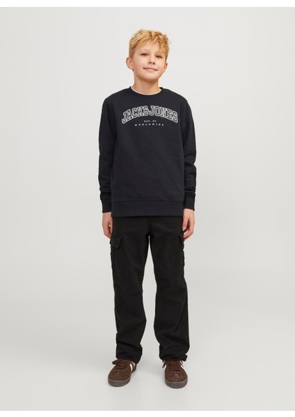 Jack & Jones Baskılı Erkek Çocuk Siyah Sweatshırt 12258967