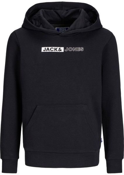 Jack & Jones Baskılı Erkek Çocuk Siyah Sweatshırt 12264073