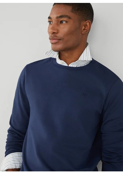 Bisiklet Yaka Lacivert Erkek Sweatshırt HM581165