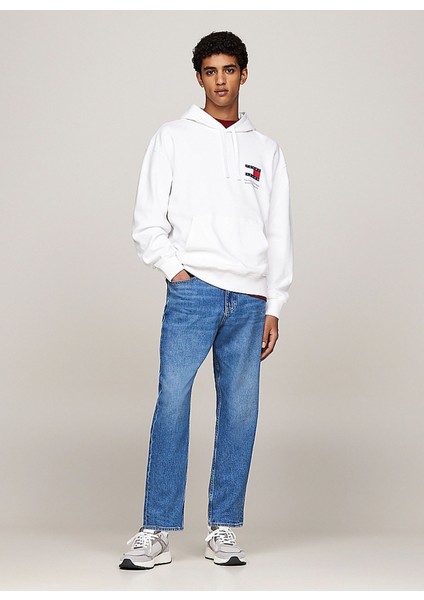 Kapüşon Yaka Beyaz Erkek Sweatshırt DM0DM20500YBR Rlx Novelty Graphıc