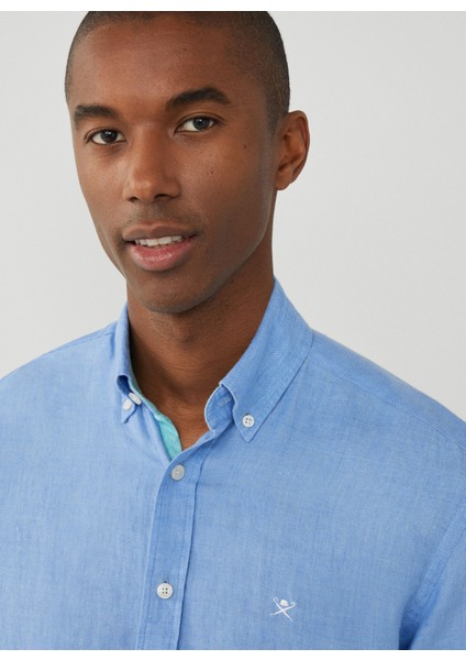 Slim Fit Gömlek Yaka Yeşil Erkek Gömlek Hm309839 fiyatları