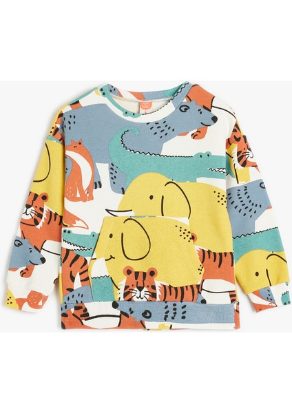 Desenli Erkek Çocuk Çok Renkli Sweatshırt 5WMB10006TK-A