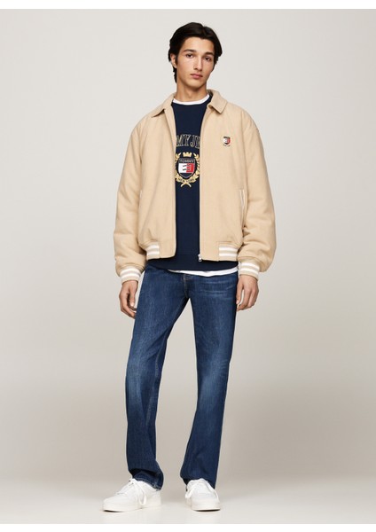 Tommy Jeans Bej Erkek Mont Dm0dm19626ab9 Crest Cord Letterman