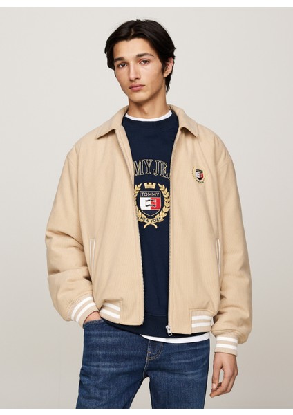 Tommy Jeans Bej Erkek Mont Dm0dm19626ab9 Crest Cord Letterman