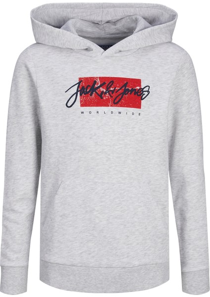 Jack & Jones Baskılı Erkek Çocuk Beyaz Sweatshırt 12259861