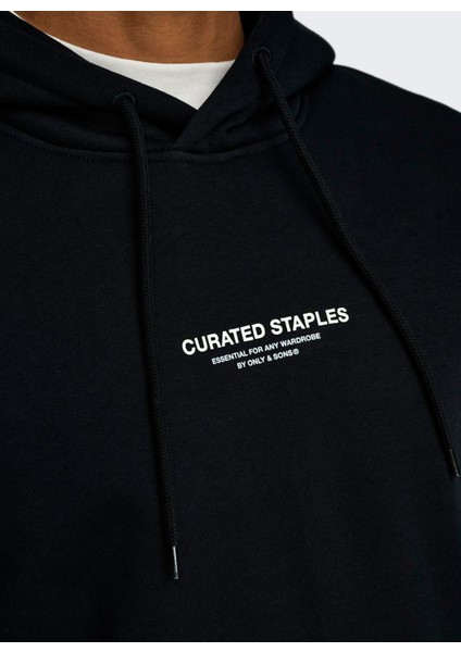 Kapüşon Yaka Siyah Erkek Sweatshırt Onscurated Reg Hoodıe Sweat Noos fırsatları